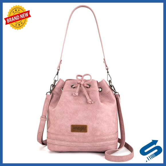 Handbags - Vegan Leather Hobo Bag Western Tapestry Bucket Purse Chic Drawstring Design